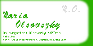 maria olsovszky business card